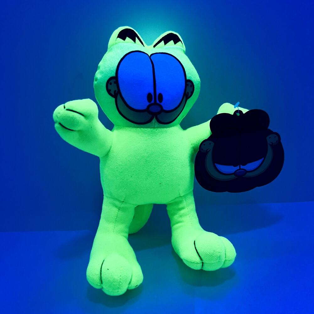 Garfield Plush Stuffed Animal NEON Green Cat Cartoon NEW Nickelodeon Halloween